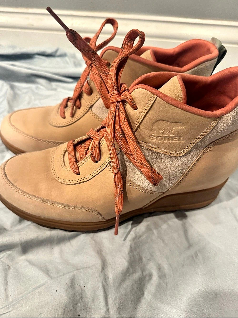Sorel Evie sport lace up Ankle Boots Brown & Orange